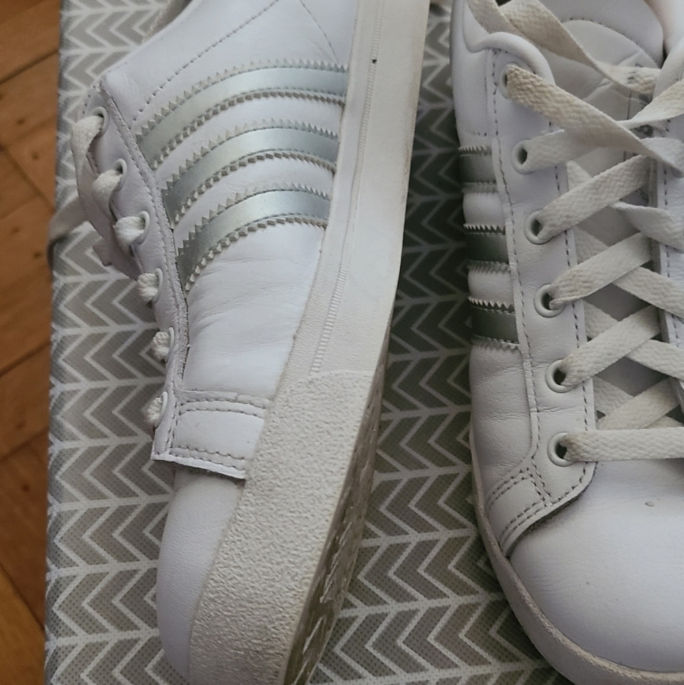 Adidas Grand Court All Leather Sneakers size 7 hp 21x🔥🔥🔥🔥 - Picture 9 of 11
